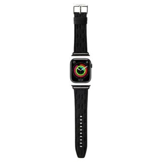 Pasek Karl Lagerfeld Saffiano Monogram na Apple Watch 42/44/45/49mm - czarny