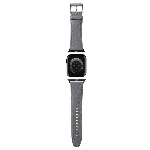Pasek Karl Lagerfeld Saffiano Monogram na Apple Watch 42/44/45/49mm - srebrny Pasek Karl Lagerfeld Saffiano Monogram na Apple Watch 42/44/45/49mm - srebrny
