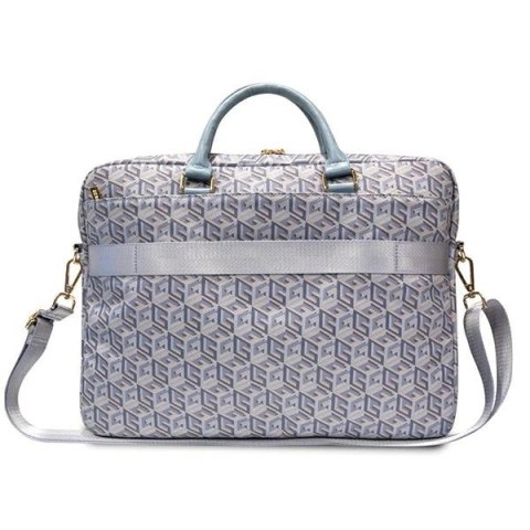 Torba Guess GCube Stripes na laptopa 16'' - niebieska