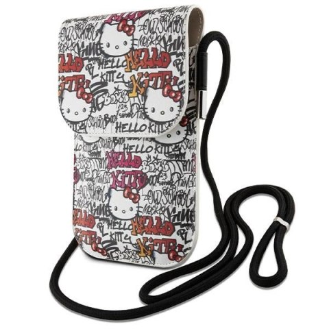 Torebka Hello Kitty Leather Tags Graffiti Cord - beżowa