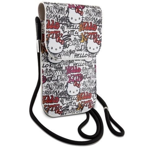 Torebka Hello Kitty Leather Tags Graffiti Cord - beżowa