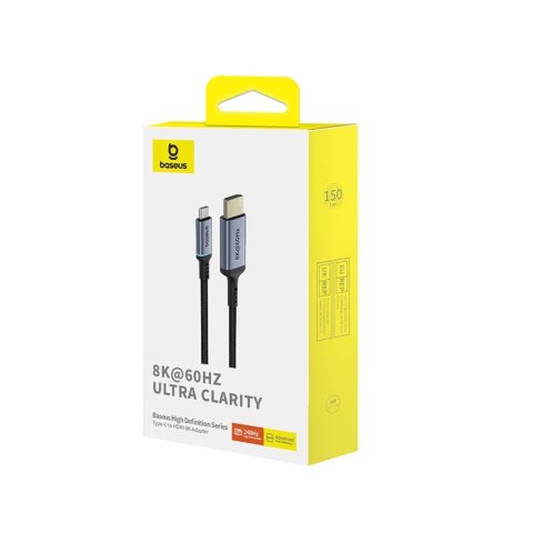 Kabel USB-C - HDMI Baseus BS-OH064 8K 60Hz 1,5m - czarny Kabel USB-C - HDMI Baseus BS-OH064 8K 60Hz 1,5m - czarny