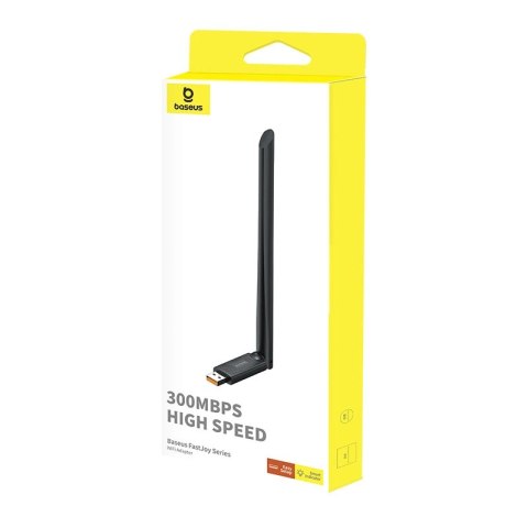 Karta sieciowa USB Baseus BS-OH172 300Mb/s - czarna Karta sieciowa USB Baseus BS-OH172 300Mb/s - czarna