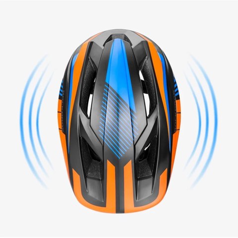 Kask rowerowy Rockbros TT-32SOBL-S dziecięcy z odpinaną szczęką rozmiar S - czarno-pomarańczowy Kask rowerowy Rockbros TT-32SOBL-S dziecięcy z odpinaną szczęką rozmiar S - czarno-pomarańczowy