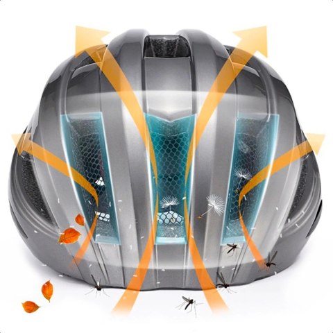 Kask rowerowy Rockbros ZK-013TI rozmiar uniwersalny 55-60cm - szary