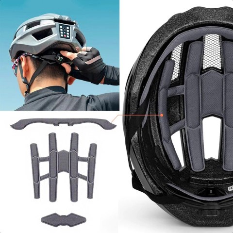 Kask rowerowy Rockbros ZK-013TI rozmiar uniwersalny 55-60cm - szary