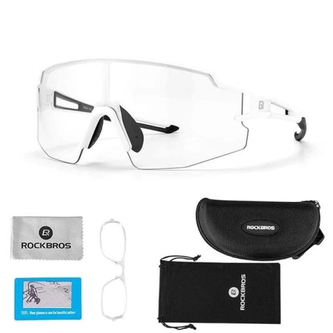 Okulary rowerowe Rockbros 10172 fotochromowe UV400 - białe Okulary rowerowe Rockbros 10172 fotochromowe UV400 - białe