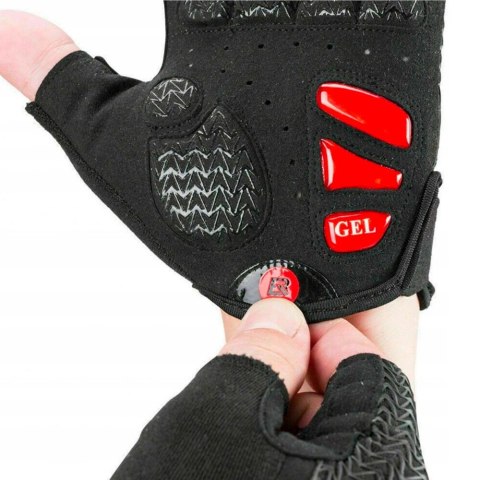 Rękawiczki rowerowe Rockbros S169BR XXL z wkładkami żelowymi - czarno-czerwone Rękawiczki rowerowe Rockbros S169BR XXL z wkładkami żelowymi - czarno-czerwone