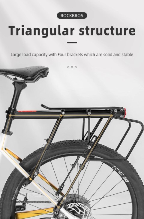 Bagażnik rowerowy Rockbros 33210004001 z półką - czarny Bagażnik rowerowy Rockbros 33210004001 z półką - czarny