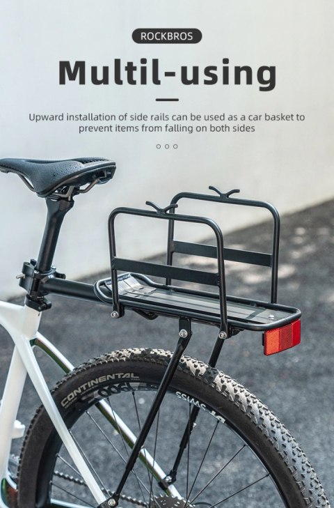 Bagażnik rowerowy Rockbros 33210004001 z półką - czarny Bagażnik rowerowy Rockbros 33210004001 z półką - czarny