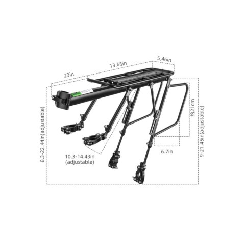 Bagażnik rowerowy Rockbros 33210004001 z półką - czarny Bagażnik rowerowy Rockbros 33210004001 z półką - czarny