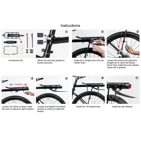 Bagażnik rowerowy Rockbros 33210004001 z półką - czarny Bagażnik rowerowy Rockbros 33210004001 z półką - czarny