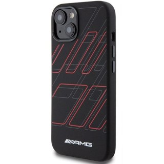 Etui AMG Silicone Large Rhombuses Pattern MagSafe na iPhone 15 / 14 / 13 - czarne