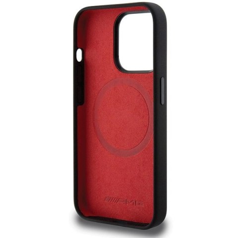 Etui AMG Silicone Large Rhombuses Pattern MagSafe na iPhone 15 Pro - czarne Etui AMG Silicone Large Rhombuses Pattern MagSafe na iPhone 15 Pro - czarne