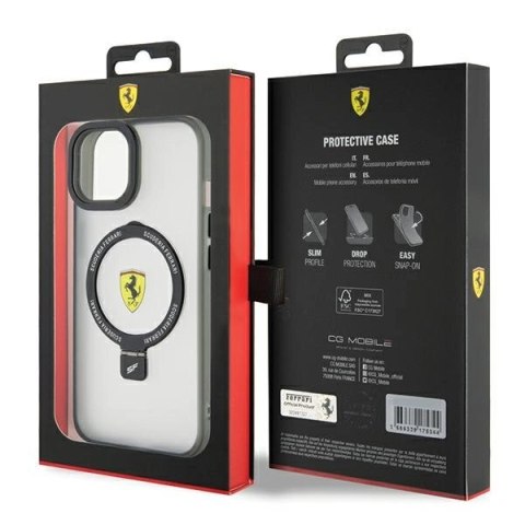 Etui Ferrari Ring Stand 2023 Collection MagSafe na iPhone 15 Plus / 14 Plus - przezroczyste Etui Ferrari Ring Stand 2023 Collection MagSafe na iPhone 15 Plus / 14 Plus - przezroczyste