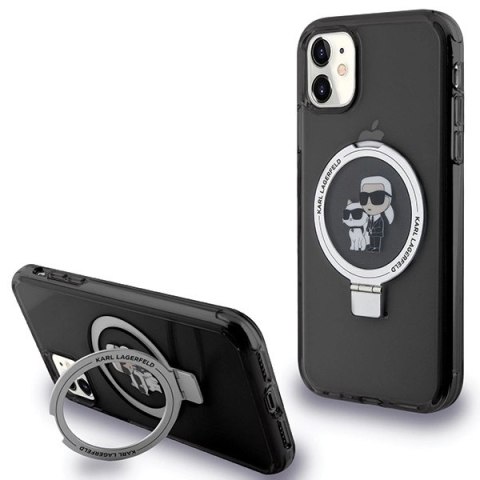 Etui Karl Lagerfeld Ring Stand Karl&Choupettte MagSafe na iPhone 11 / Xr - czarne Etui Karl Lagerfeld Ring Stand Karl&Choupettte MagSafe na iPhone 11 / Xr - czarne