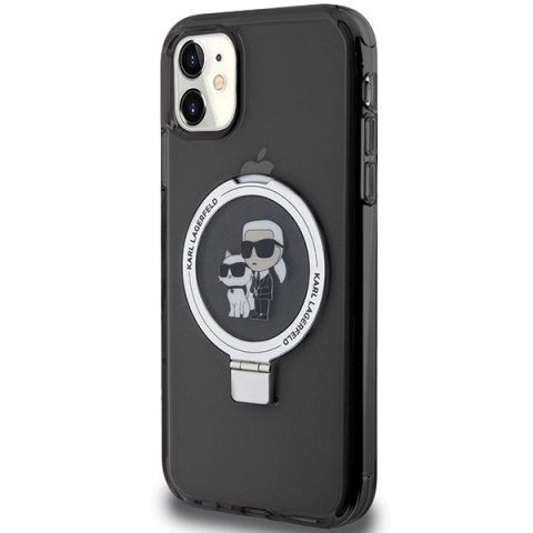 Etui Karl Lagerfeld Ring Stand Karl&Choupettte MagSafe na iPhone 11 / Xr - czarne Etui Karl Lagerfeld Ring Stand Karl&Choupettte MagSafe na iPhone 11 / Xr - czarne