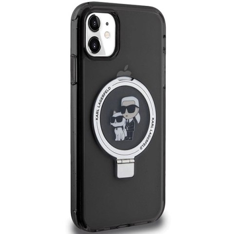 Etui Karl Lagerfeld Ring Stand Karl&Choupettte MagSafe na iPhone 11 / Xr - czarne Etui Karl Lagerfeld Ring Stand Karl&Choupettte MagSafe na iPhone 11 / Xr - czarne