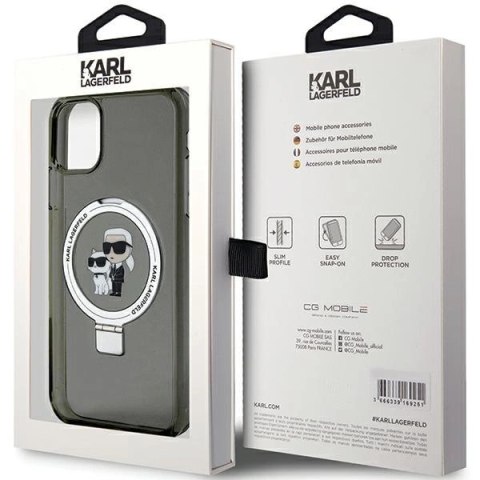 Etui Karl Lagerfeld Ring Stand Karl&Choupettte MagSafe na iPhone 11 / Xr - czarne Etui Karl Lagerfeld Ring Stand Karl&Choupettte MagSafe na iPhone 11 / Xr - czarne