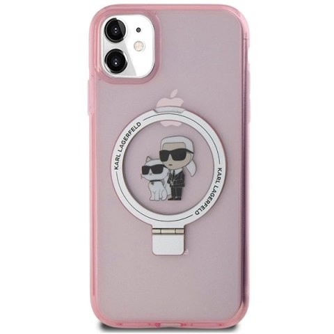 Etui Karl Lagerfeld Ring Stand Karl&Choupettte MagSafe na iPhone 11 / Xr - różowe Etui Karl Lagerfeld Ring Stand Karl&Choupettte MagSafe na iPhone 11 / Xr - różowe