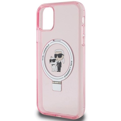 Etui Karl Lagerfeld Ring Stand Karl&Choupettte MagSafe na iPhone 11 / Xr - różowe Etui Karl Lagerfeld Ring Stand Karl&Choupettte MagSafe na iPhone 11 / Xr - różowe
