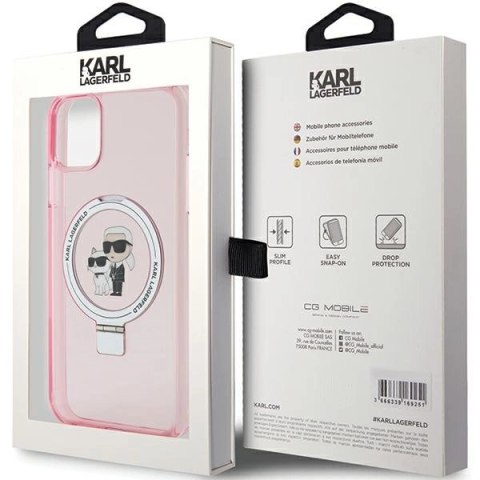 Etui Karl Lagerfeld Ring Stand Karl&Choupettte MagSafe na iPhone 11 / Xr - różowe Etui Karl Lagerfeld Ring Stand Karl&Choupettte MagSafe na iPhone 11 / Xr - różowe