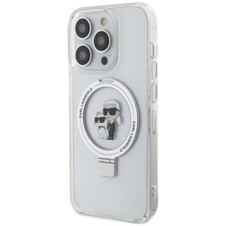 Etui Karl Lagerfeld Ring Stand Karl&Choupettte MagSafe na iPhone 13 Pro Max - białe