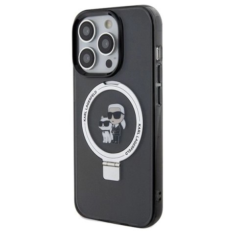 Etui Karl Lagerfeld Ring Stand Karl&Choupettte MagSafe na iPhone 13 Pro Max - czarne