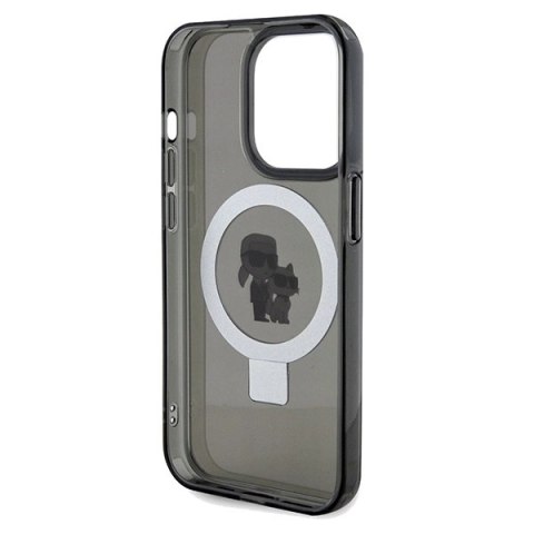 Etui Karl Lagerfeld Ring Stand Karl&Choupettte MagSafe na iPhone 13 Pro Max - czarne