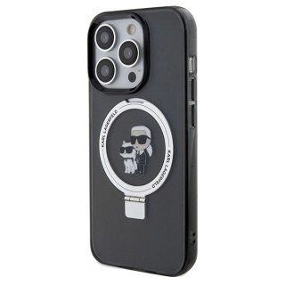 Etui Karl Lagerfeld Ring Stand Karl&Choupettte MagSafe na iPhone 14 Pro - czarne