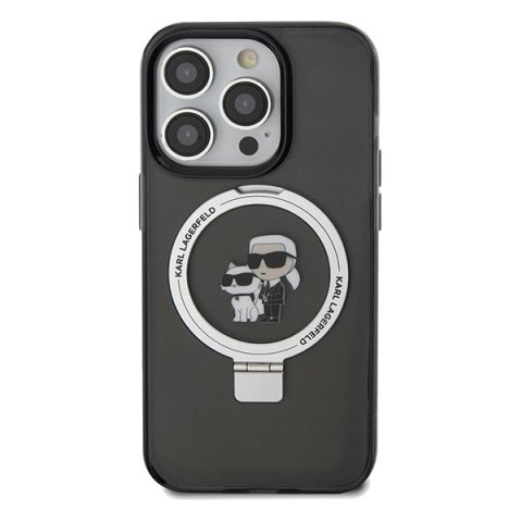 Etui Karl Lagerfeld Ring Stand Karl&Choupettte MagSafe na iPhone 14 Pro - czarne Etui Karl Lagerfeld Ring Stand Karl&Choupettte MagSafe na iPhone 14 Pro - czarne