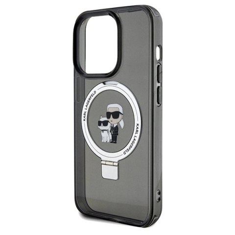 Etui Karl Lagerfeld Ring Stand Karl&Choupettte MagSafe na iPhone 14 Pro - czarne Etui Karl Lagerfeld Ring Stand Karl&Choupettte MagSafe na iPhone 14 Pro - czarne
