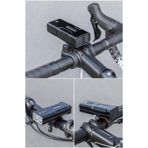 Lampka rowerowa Rockbros 24310002001 850 lm z funkcją powerbanku + kabel USB-C - USB-A - czarna Lampka rowerowa Rockbros 24310002001 850 lm z funkcją powerbanku + kabel USB-C - USB-A - czarna