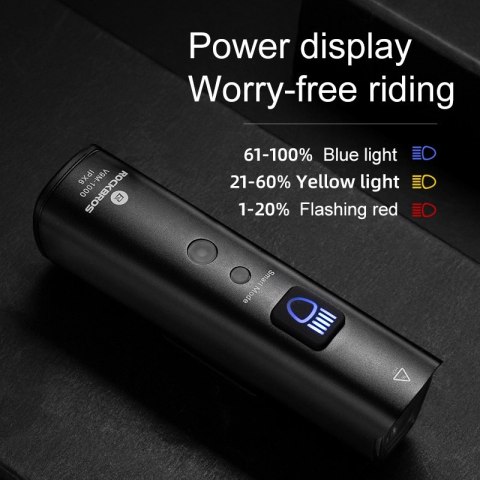 Lampka rowerowa Rockbros V9M-1000 przednia 1000lm - czarna Lampka rowerowa Rockbros V9M-1000 przednia 1000lm - czarna