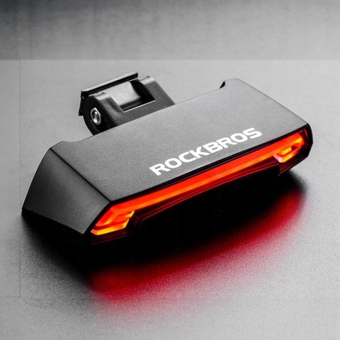 Lampka rowerowa tylna Rockbros LKWD-R1 z laserem i pilotem + kabel micro USB - USB-A - czarna Lampka rowerowa tylna Rockbros LKWD-R1 z laserem i pilotem + kabel micro USB - USB-A - czarna