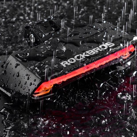 Lampka rowerowa tylna Rockbros LKWD-R1 z laserem i pilotem + kabel micro USB - USB-A - czarna Lampka rowerowa tylna Rockbros LKWD-R1 z laserem i pilotem + kabel micro USB - USB-A - czarna