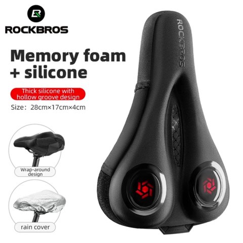 Pokrowiec na siodełko Rockbros LF044R + osłona przeciwdeszczowa - czarno-czerwony Pokrowiec na siodełko Rockbros LF044R + osłona przeciwdeszczowa - czarno-czerwony