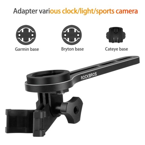 Uchwyt rowerowy Rockbros 29210005002 Garmin Bryton Cateye na kierownicę - czarny Uchwyt rowerowy Rockbros 29210005002 Garmin Bryton Cateye na kierownicę - czarny