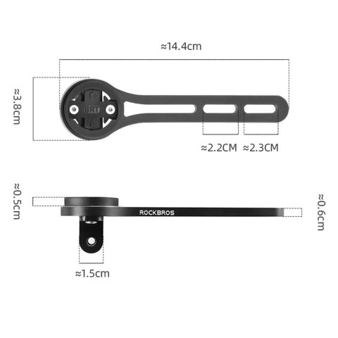 Uchwyt rowerowy Rockbros 29210005002 Garmin Bryton Cateye na kierownicę - czarny Uchwyt rowerowy Rockbros 29210005002 Garmin Bryton Cateye na kierownicę - czarny
