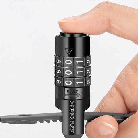 Zapięcie rowerowe Rockbros 3240001001 na szyfr 0,5m - czarne Zapięcie rowerowe Rockbros 3240001001 na szyfr 0,5m - czarne