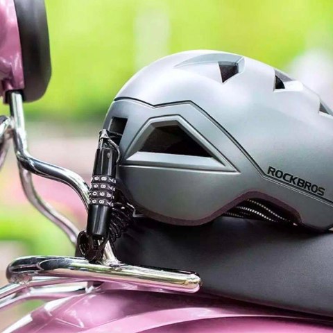 Zapięcie rowerowe Rockbros T609 na szyfr 1,5m - czarne Zapięcie rowerowe Rockbros T609 na szyfr 1,5m - czarne