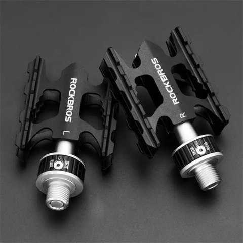 Zestaw pedałów Rockbros K320F-BK MTB ze stopu aluminium - czarne Zestaw pedałów Rockbros K320F-BK MTB ze stopu aluminium - czarne