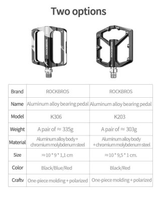 Zestaw pedałów rowerowych Rockbros K203-BK - czarny