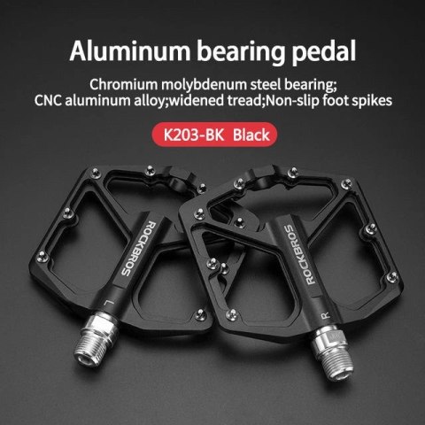 Zestaw pedałów rowerowych Rockbros K203-BK - czarny Zestaw pedałów rowerowych Rockbros K203-BK - czarny
