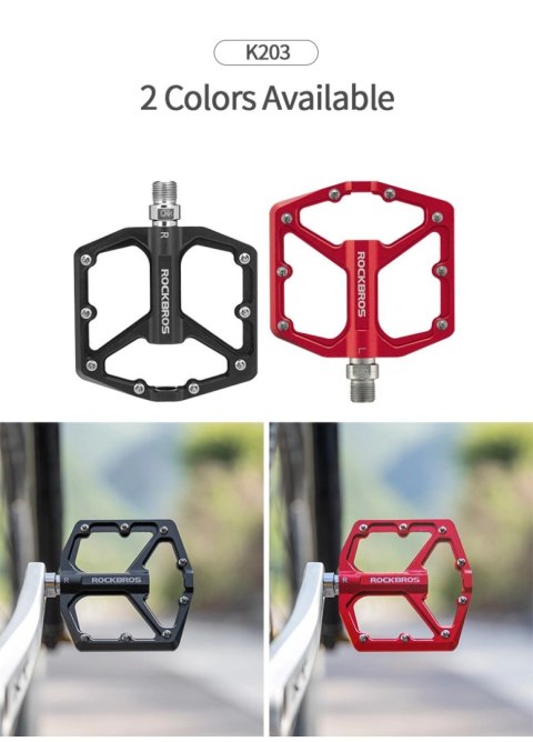 Zestaw pedałów rowerowych Rockbros K203-BK - czarny Zestaw pedałów rowerowych Rockbros K203-BK - czarny