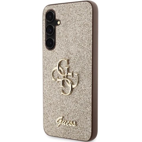 Etui Guess Glitter Script Big 4G na Samsung Galaxy S23 FE - złote