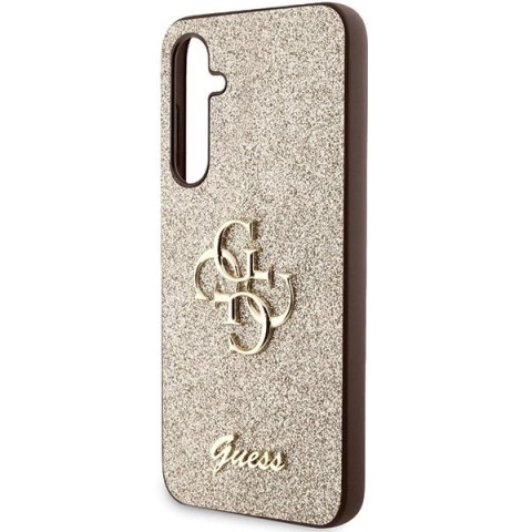 Etui Guess Glitter Script Big 4G na Samsung Galaxy S23 FE - złote