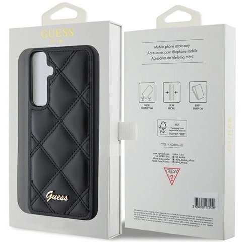 Etui Guess Quilted Metal Logo na Samsung Galaxy S23 FE - czarne