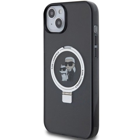 Etui Karl Lagerfeld Ring Stand Karl&Choupettte MagSafe na iPhone 14 / 15 / 13 - czarne Etui Karl Lagerfeld Ring Stand Karl&Choupettte MagSafe na iPhone 14 / 15 / 13 - czarne
