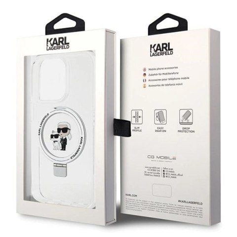 Etui Karl Lagerfeld Ring Stand Karl&Choupettte MagSafe na iPhone 14 Pro Max - białe Etui Karl Lagerfeld Ring Stand Karl&Choupettte MagSafe na iPhone 14 Pro Max - białe